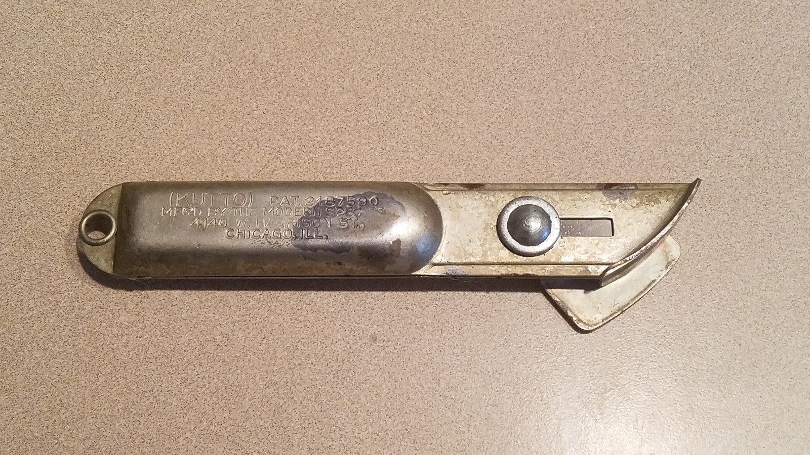 Vintage Kutto Early Utility Knife Box Cutter Chicago Razor USA The