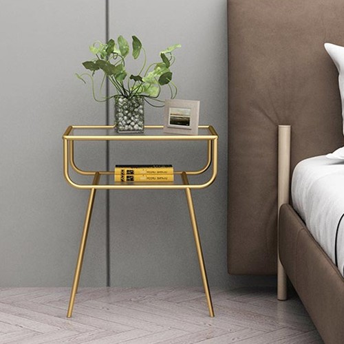 XCJump Bedside Table – Modern Tempered Glass Side Table with Sturdy Metal Frame - Picture 8 of 8