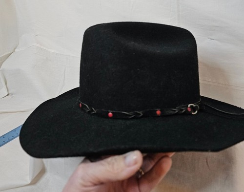 Cappello western vintage Eddy Bros nero lana nero taglia 7 1/4. Fuori scaffale - Foto 3 di 7