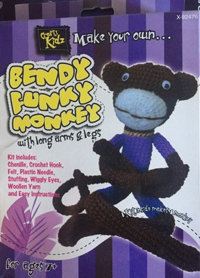 Machen Sie Ihren eigenen biegsamen funky Monkey von Crafty Kidz - Kit macht 1 - Neu ideales Geschenk