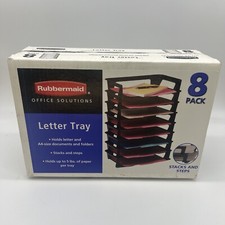 NOS Rubbermaid Office Solutions Letter Trays 8 pk 2005 Made In USA Stacks Steps