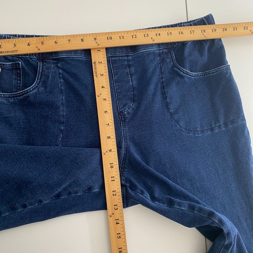 Quacker Factory Regular DreamJeannes Pull-On Snap Bottom Leggings Size XL Blue - Picture 9 of 11