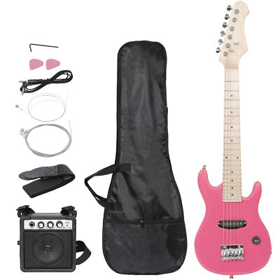 30''  Electric Kids Guitar With Amp & Much More Guitar Combo Accessory Kit Pink