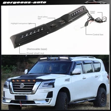 Roof Top Light Bar LED DRL Black Lamp Fit for Nissan Patrol Y62 Aamada 2012-2023