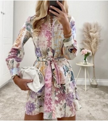 ZARA Pastel Floral Parrot Print Shirt Dress Co-Ord Linen Blazer Outfit 2725  087 | eBay