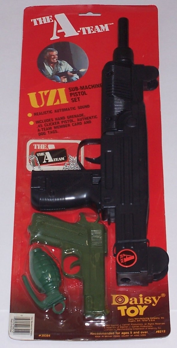 The A-Team UZI Sub Machine Pistol Set Toy Guns by Daisy Toys New