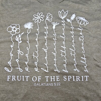 Lif Apparel Womens Plus Size 3x Graphic T-Shirt Flowers Faith Brown