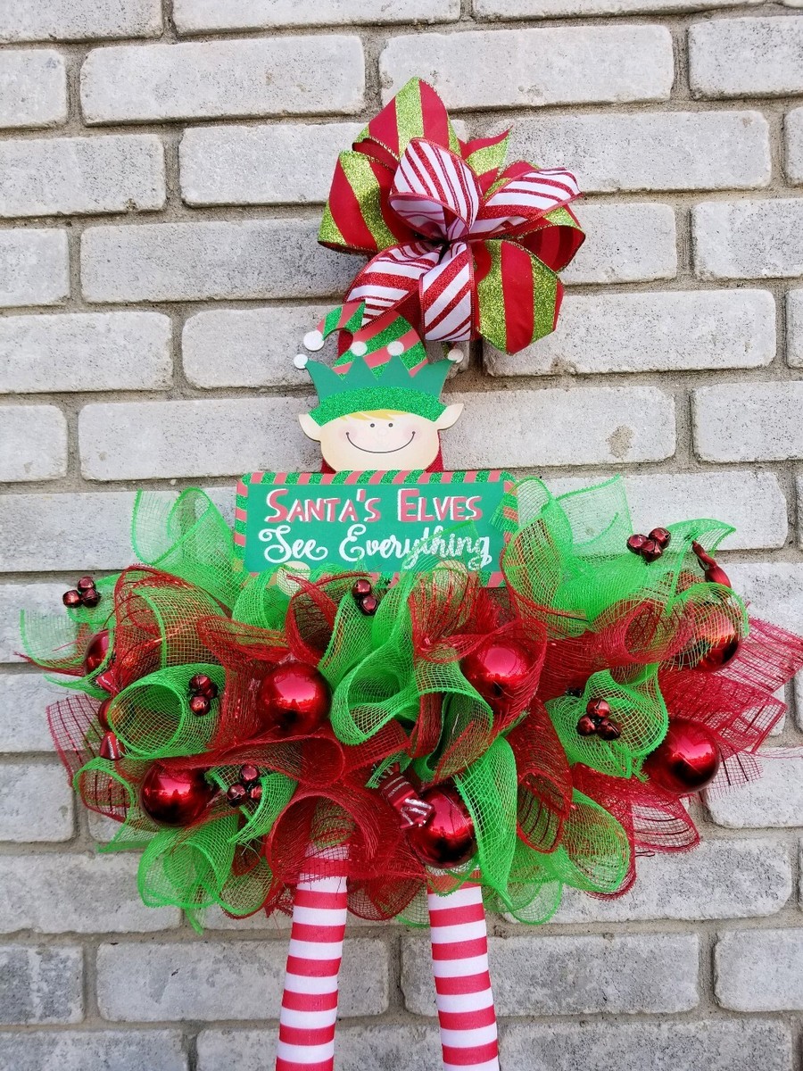 Elf Hat Wreath Christmas Hat Dollar Tree Elf Hat Wreath