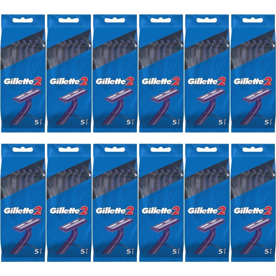 Gillette 2 Men's Disposable Razors 10 Razors Twin Blade - Image 8