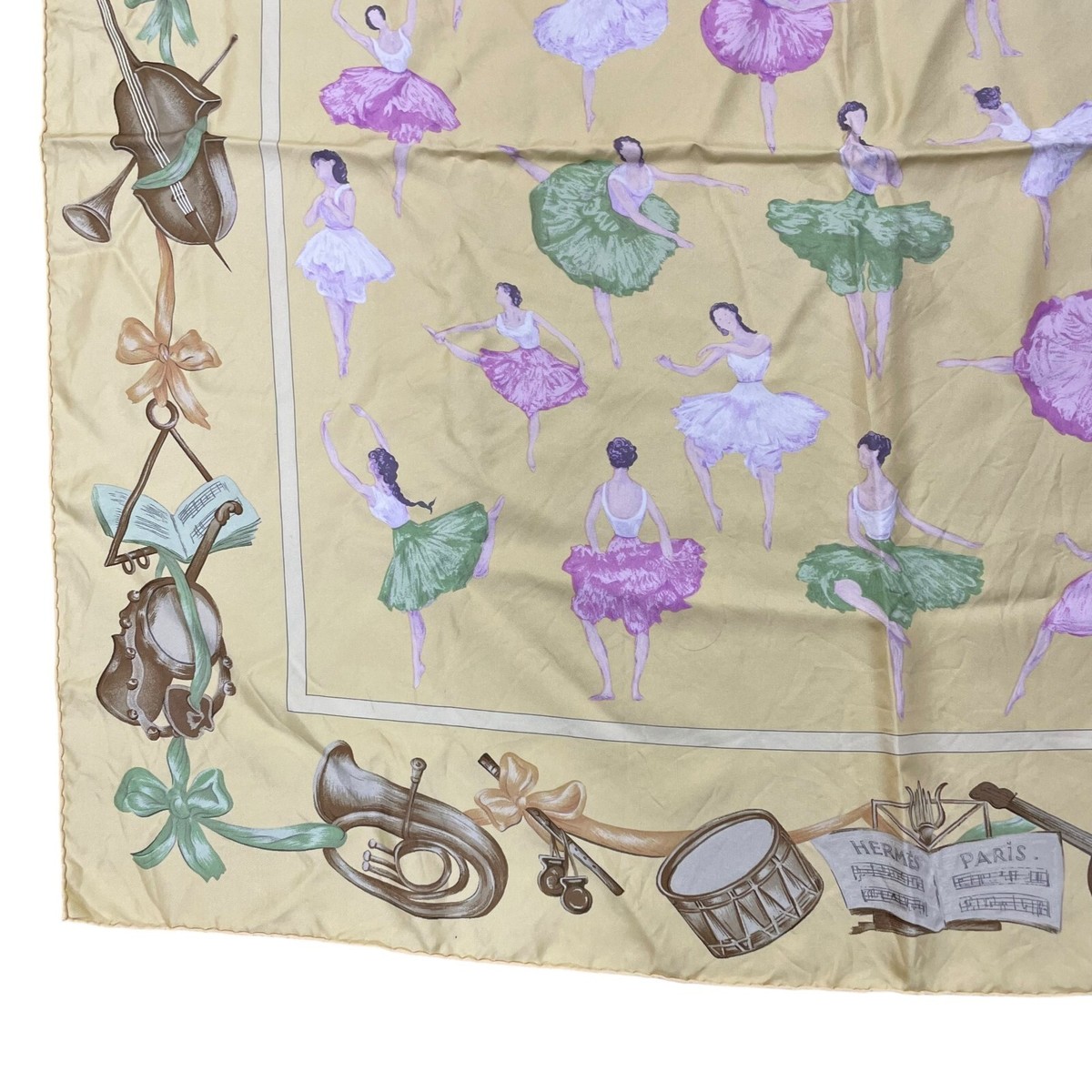 HERMES Carre 90 La Dance Ballet Dancer Ballerina Scarf Silk 100