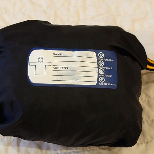 Women's K-Way Navy Blue Packable Outdoors Hiking Full Zip Rain Jacket Size Large - Picture 3 of 7