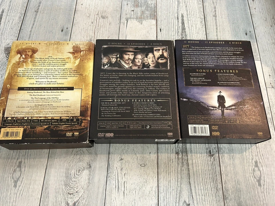 Deadwood: Complete Series Seasons 1-3 1 2 3 Lot Box Sets DVD 18 Total Disc - Image 2 of 4