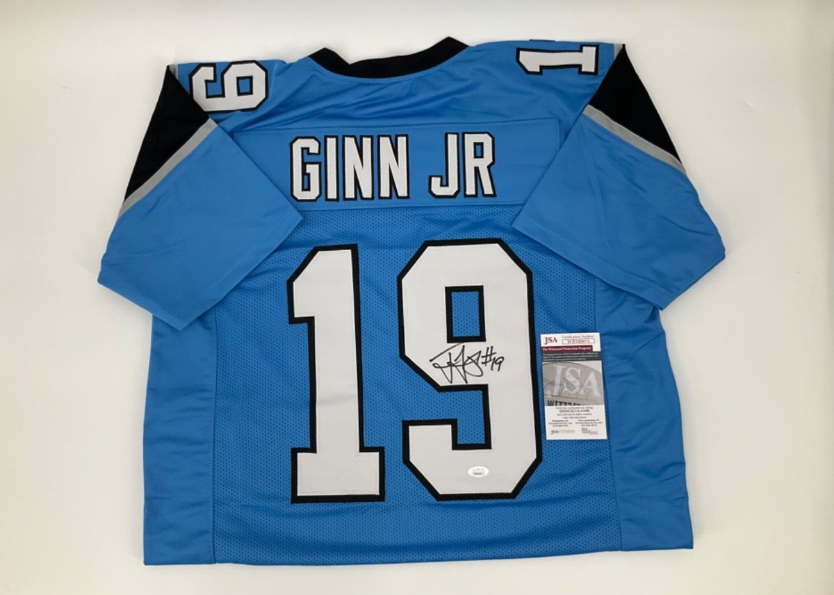 TED GINN JR. CAROLINA PANTHERS SIGNED CUSTOM STITCHED JERSEY JSA