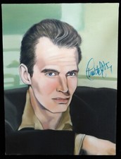 Charlton Heston Signed 12x16 One Of A Kind Hand Painted Canvas JSA Authenticated