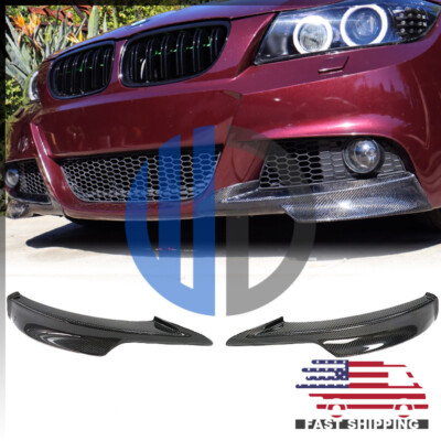 FOR 2009 2010 2011 BMW E90 LCi M Tech Real Carbon Fiber Front Lower Splitters