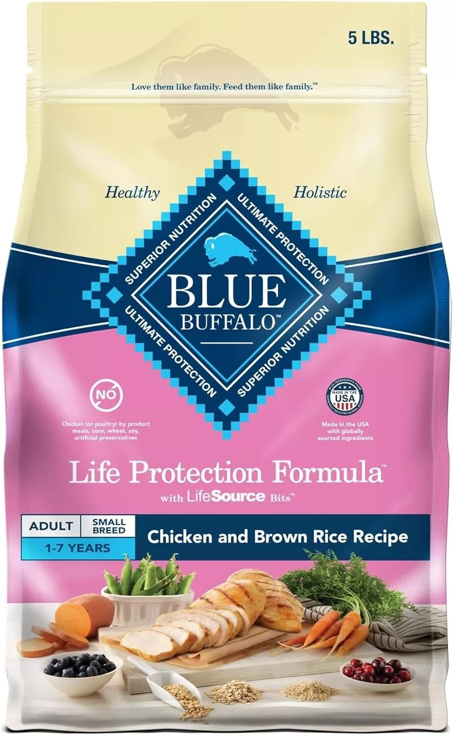 Blue Buffalo Life Protection Formula Adult Small Breed Dry Dog Food, Supports Hi