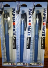 3 Packs Vintage Papermate Eraser Max 2001 Erasable Medium Blue Ink Pen Pens READ