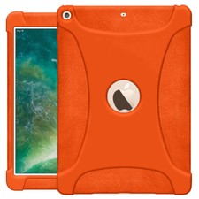 Shockproof Rugged Silicone Skin Fit Jelly Case Cover For Apple iPad 9.7 - Orange