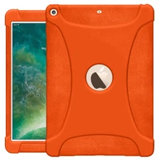Shockproof Rugged Silicone Skin Fit Jelly Case Cover For Apple iPad 9.7 - Orange