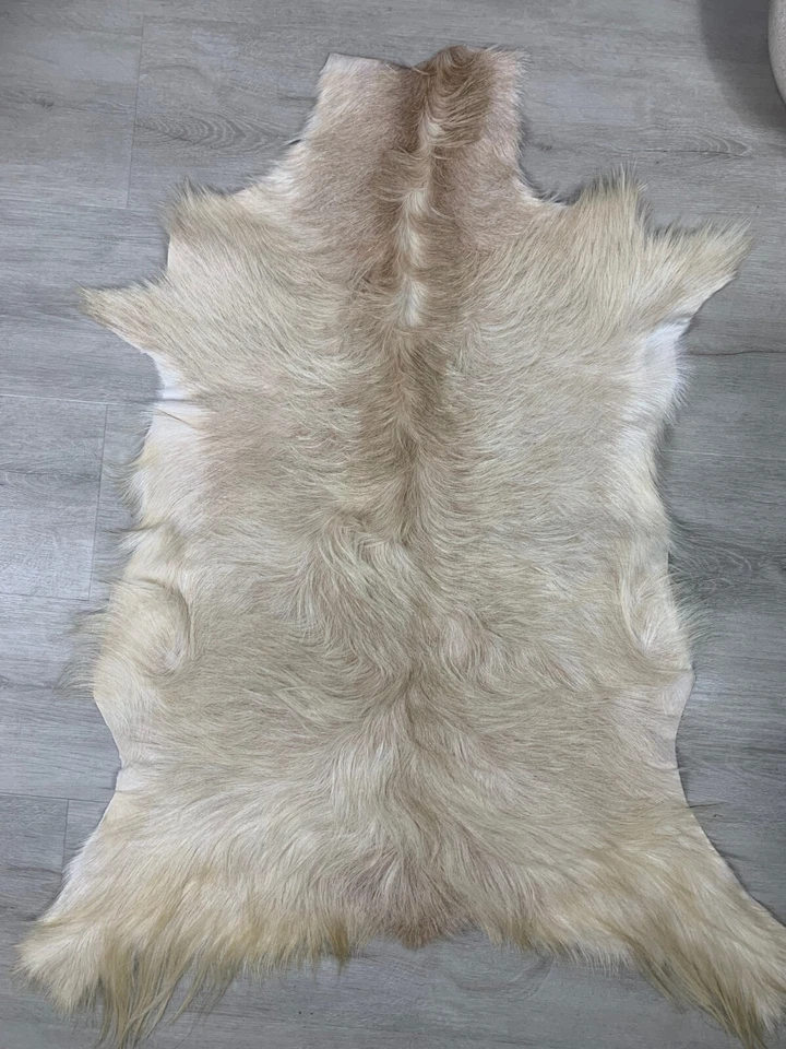 Alfombra de piel de cabra natural, alfombra de piel de cabra real, decoración de piel de cabra de cuero genuino Foto 4 de 4