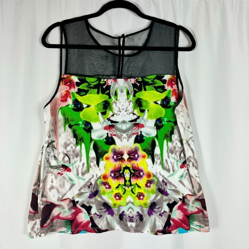 Canotta Prabal Gurung per Target tecnica mista stampa orchidea organza giogo XL - Foto 8 di 9