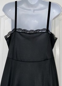 Vintage SEARS 16005 Nylon Black Lace Full Slip Size 38 - SHIPS FREE