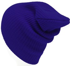 Mens Ladies Knitted Woolly Winter Slouch Beanie Hat Cap One Size skateboard