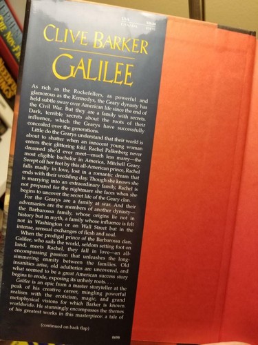 Galilee by Clive Barker 1998 TRUE 1st Edition 1st Printing Hardcover DJ VGC!! - Picture 8 of 12