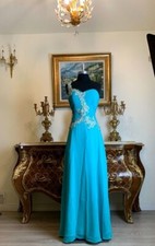One shoulder Pleated Rhinestones beaded Long Evening Gown prom dress