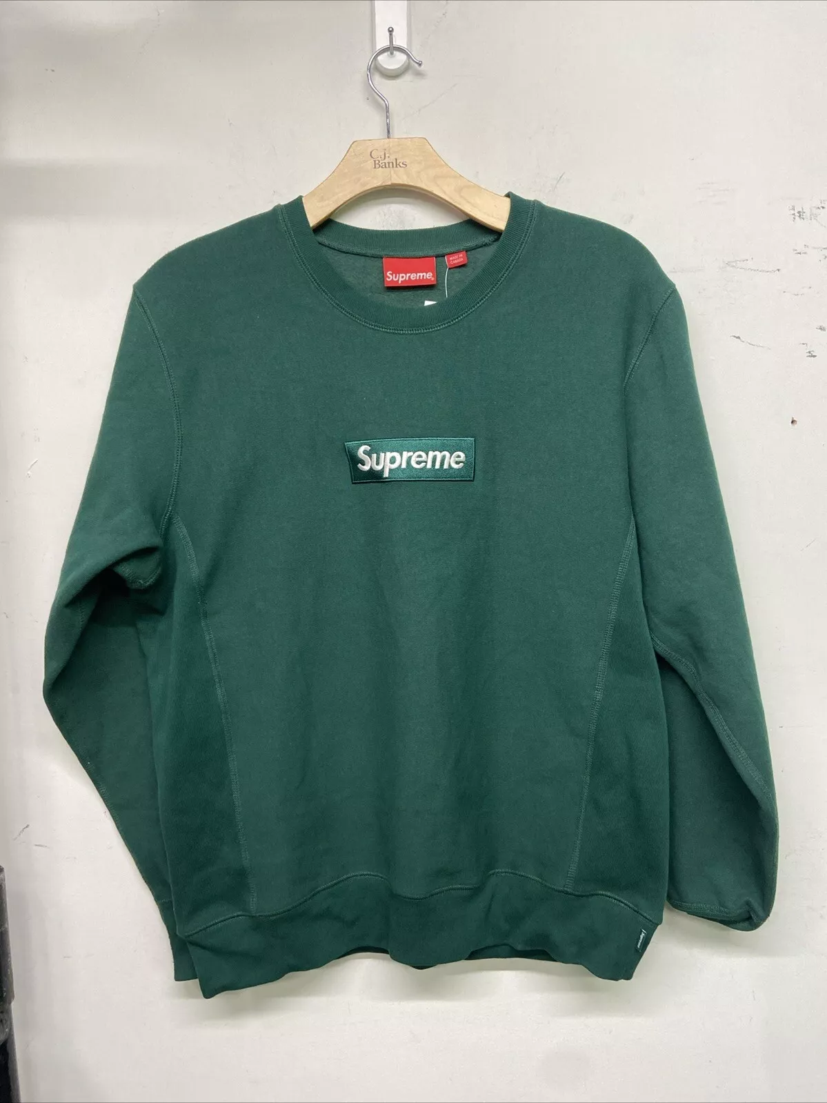 Col rond vert foncé logo vert foncé SUPREME taille XL
