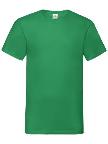 T-shirt UOMO Scollo a V FRUIT OF THE LOOM Maglietta MANICHE CORTE maglia UNISEX - Imagen 13 de 13