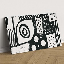 Quadro Astratto Bianco e Nero, Q1464, Stampa su Tela Moderna, Decorazione unica