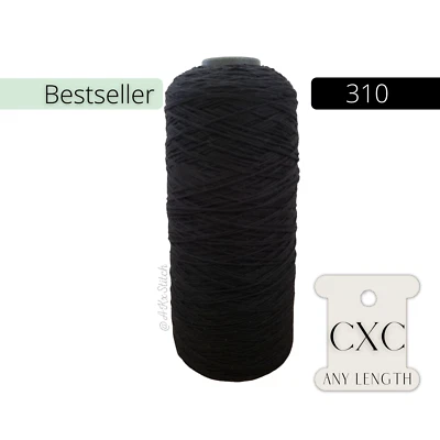 CXC 310 BLACK COTTON CROSS STITCH EMBROIDERY THREAD FULL CONE 850 METERS 250G