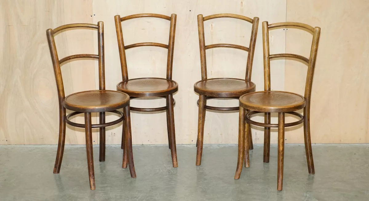 SUITE OF FOUR THONET CIRCA 1930 S AUSTRIAN BISTRO DINING BAR BENTWOOD CHAIRS