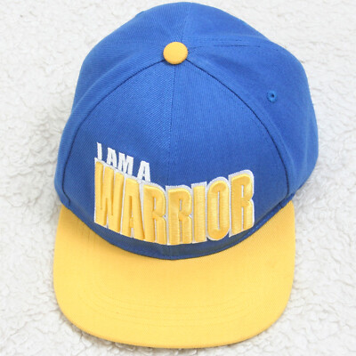 I Am A Warrior Baseball Hat Mans Snap Back Golden State Adult Blue NBA Cap 1269