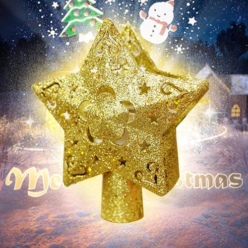 Christbaumspitze Projektor LED Stern Baumspitze Licht Glitzer Gold drehbar - Bild 3 von 9