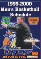 1999-00 UTEP UNIVERSITY OF TEXAS AT EL PASO MINERS BASKETBALL POCKET SCHEDULE