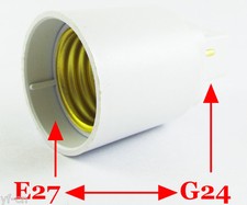 10pcs G24 Male to E27 Female Socket Base LED Halogen CFL Light Bulb Lamp Adapter