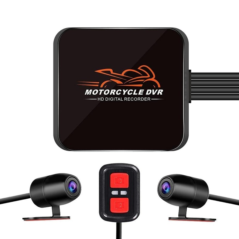 Dash Cam Moto Grandangolare 130° Doppia Fotocamera Anteriore e Posteriore Full H - Immagine 1