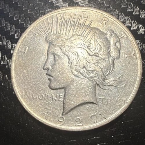 1927 US Peace Dollar $1 Silver Coin Circulated Uncertified 0.9 Fineness