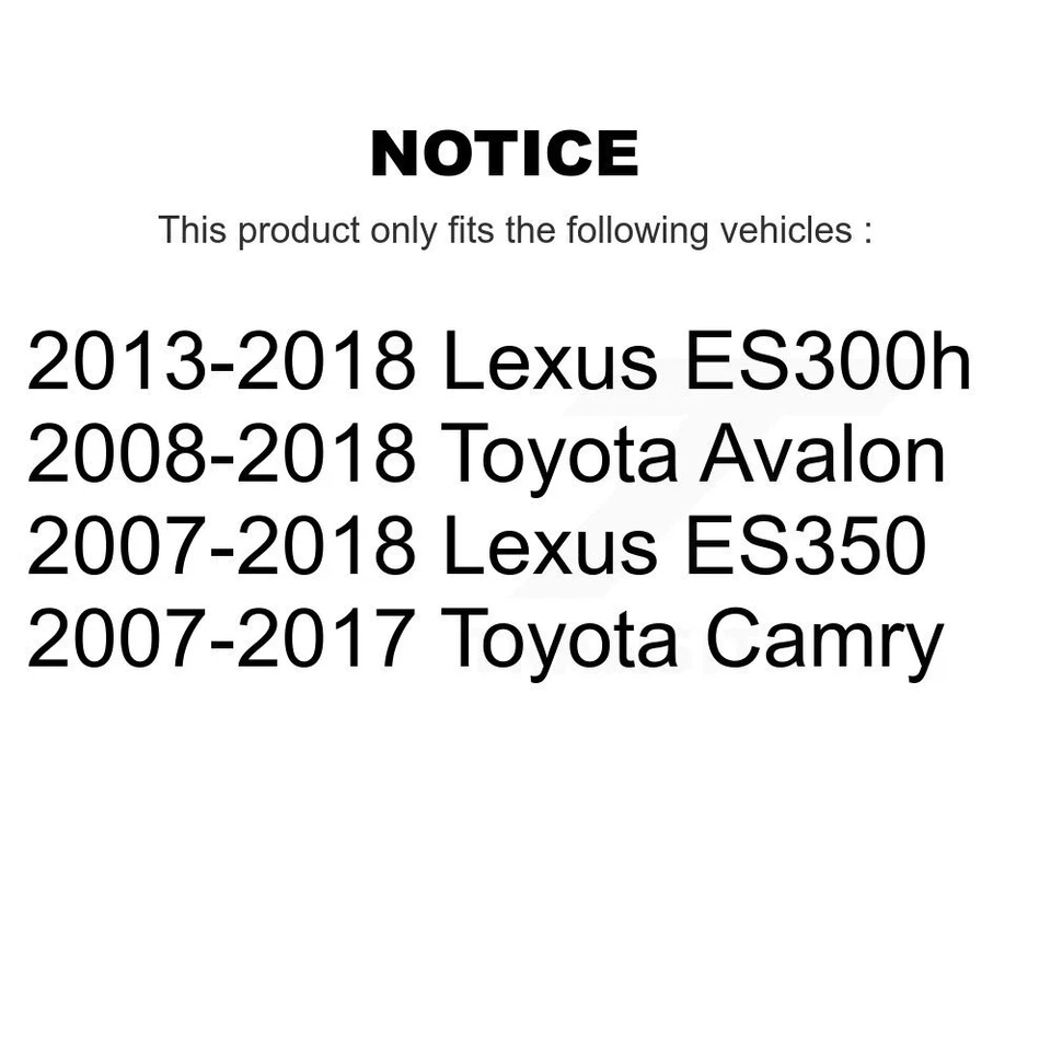 Quiet Long-Lasting Front Brake Pads for Toyota Camry Avalon 2007-2018 oe2J - Image 2 of 2