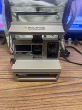 Vintage Polaroid 600 Land Camera Tan Amigo 620 w/ Strap, Case