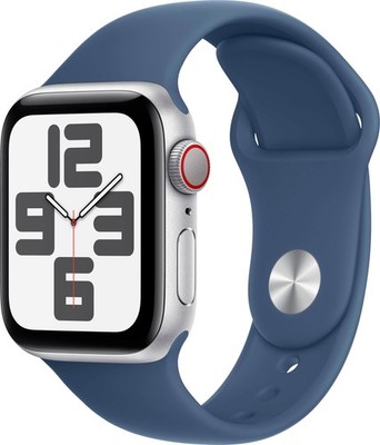 Apple Watch SE 2 Cell 40mm Silver Aluminum - Denim Sport Band MXFV3LL/A