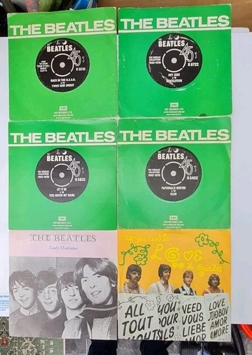 The Beatles Job Lot Bundle: UK 7" Vinyl Singles Records with pic sleeves