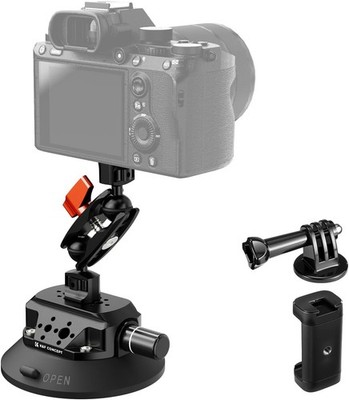 K&F Concept 4,5'' Saugnapfhalterung mit Magic Arm ARRI 1/4''l 3/8 für Kamera/GoPro