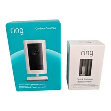Ring Outdoor Camera Plus (Battery) | 2K White & Additional Quick Release Battery