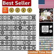 Elegant 56-Piece Mandala Stencil Collection for DIY Projects - 3.6 x 3.6 inches