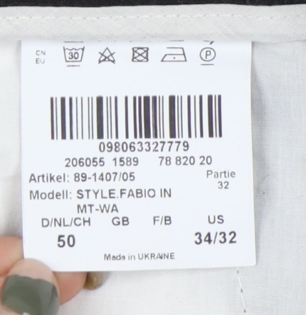 Pantalón chino negro Brax para hombre 34/32 ajuste regular - Imagen 5 de 12