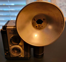 Argus Super Seventy Five Vintage Black Box Camera w/ Flash Attachment. AS IS....