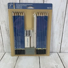 NEW 18 Pcs. Sketching & Drawing Fundamentals Set: 12 Pencils, Sharpener, Erasers